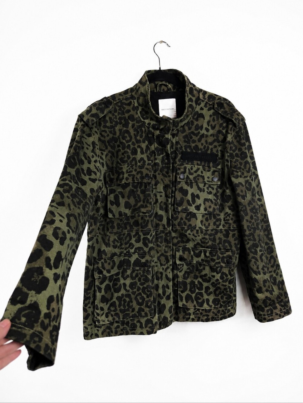 Avec Les Filles Leopard Print Utility Jacket Military Shacket Y2K Size M